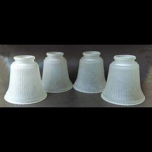 Frosted Ribbed Beaded Glass Light Pendant Shade 2-1/8" Fitter Ceiling Fan (4)